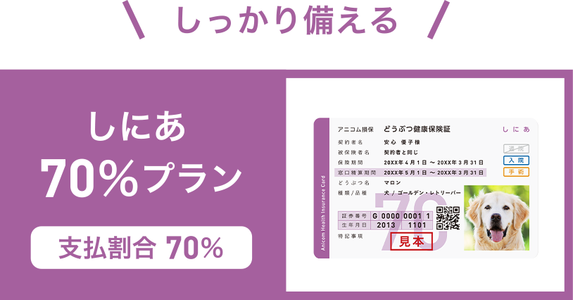 しにあ70%プラン 支払割合 70%